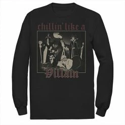 Men's Disney Villains Chillin' Like A Villain Group Portrait Long Sleeve Tee