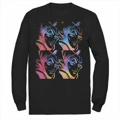 Men's Disney Villains Sleeping Beauty Maleficent Stencil Panels Long Sleeve Tee