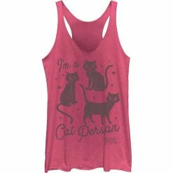 Juniors' Disney Hocus Pocus I'm A Cat Person Black Cat Stamps Tank Top