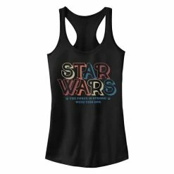 Junior's Disney's Star Wars Bold Retro Logo 70s Racerback Tank