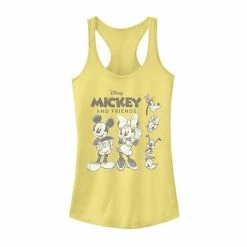 Juniors' Disney Mickey And Friends Sketches Logo Racerback Graphic Tank Top