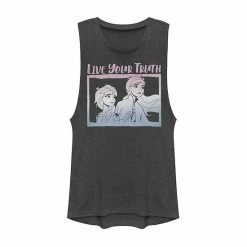 Juniors' Disney Frozen 2 Elsa & Anna "Live Your Truth" Gradient Muscle Tee
