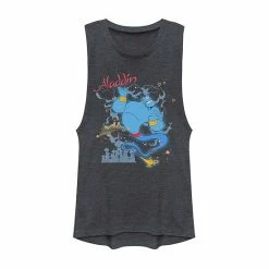 Juniors' Disney's Aladdin Genie Graphic Muscle Tank