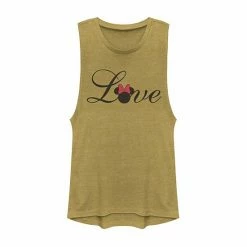 Disney's Mickey And Friends Minnie Love Text Juniors' Muscle Graphic Tank Top