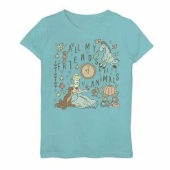 Disney's Cinderella Girls 7-16 All My Friends Are Animals Graphic Tee Tahi Blue