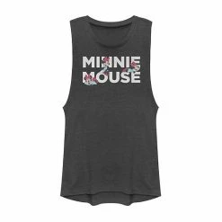 Disney's Mickey & Friends Minnie Mouse Text Portraits Juniors' Muscle Graphic Tank Top