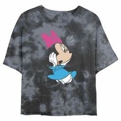 Juniors' Disney Mickey Mouse & Friends Minnie Mouse Surprise Wash Crop Tee