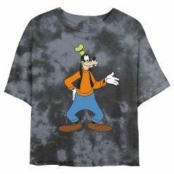 Juniors' Disney Goofy Traditional Pose Wash Crop Tee