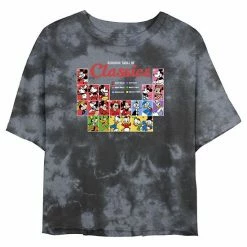 Juniors' Disney Mickey Mouse & Friends Periodic Table Of Classics Wash Crop Tee