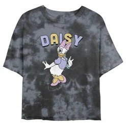 Juniors' Disney Mickey Mouse & Friends Daisy Duck Simple Portrait Wash Crop Tee
