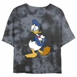 Juniors' Disney Donald Duck Traditional Pose Wash Crop Tee