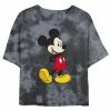 Juniors' Disney Mickey Mouse Smiling Pose Wash Crop Tee -Disney Sales Store unnamed file 5635