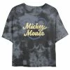 Juniors' Disney Mickey Mouse Script In Ears Outline Wash Crop Tee -Disney Sales Store unnamed file 5636