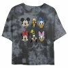 Juniors' Disney Mickey Mouse & Friends Group Shot Heads Wash Crop Tee -Disney Sales Store unnamed file 5637