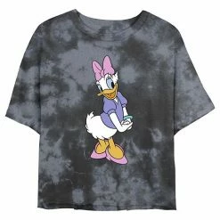 Juniors' Disney Daisy Duck Traditional Pose Wash Crop Tee