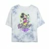 Juniors' Disney Mickey And Friends Mickey Mouse Airbrush Portrait Bombard Wash Crop Graphic Tee