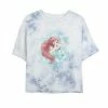 Juniors' Disney Princess The Little Mermaid Ariel Watercolor Portrait Bombard Wash Crop Graphic Tee -Disney Sales Store unnamed file 5686