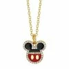Disney's Mickey Mouse Enamel Crystal Pendant Necklace Gold Clear -Disney Sales Store unnamed file 569