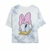 Juniors' Disney Daisy Duck Big Face Winking Bow Bombard Wash Crop Graphic Tee -Disney Sales Store unnamed file 5696