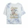 Juniors' Disney Mickey & Minnie Explore The Outdoors Portrait Bombard Wash Crop Graphic Tee