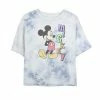 Juniors' Disney Mickey Standing Vertical Rainbow Name Bombard Wash Crop Graphic Tee -Disney Sales Store unnamed file 5699