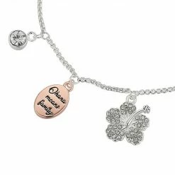 Disney's Lilo & Stitch Two-Tone "Ohana Means Family" Crystal Charm Bolo Bracelet Rose Silver Clear -Disney Sales Store unnamed file 57