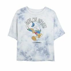 Juniors' Disney Mickey And Friends Donald Duck Give Me Space Bombard Wash Crop Graphic Tee