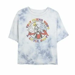 Juniors' Disney Mickey And Friends That Friend Who's A Little Goofy Bombard Wash Crop Graphic Tee