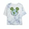 Juniors' Disney Mickey & Friends Mickey Be Kind To Our Planet Globe Bombard Wash Crop Graphic Tee -Disney Sales Store unnamed file 5708