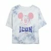 Juniors' Disney Mickey And Friends Mickey Icon Bombard Wash Crop Graphic Tee -Disney Sales Store unnamed file 5711