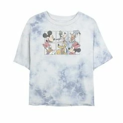 Juniors' Disney Mickey & Friends Classic Group Box Up Bombard Wash Crop Graphic Tee