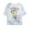 Juniors' Disney Mickey And Friends Donald Duck Happy Big Face Bombard Wash Crop Graphic Tee -Disney Sales Store unnamed file 5715