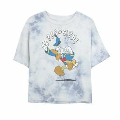 Juniors' Disney Mickey And Friends Donald Angry Jump Bombard Wash Crop Graphic Tee