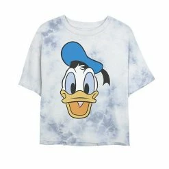Juniors' Disney Mickey & Friends Donald Big Face Bombard Wash Crop Graphic Tee