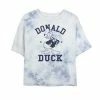 Juniors' Disney Donald Duck Retro Stamp Portrait Bombard Wash Crop Graphic Tee -Disney Sales Store unnamed file 5720