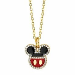 Disney's Mickey Mouse Enamel Crystal Pendant Necklace Gold Clear -Disney Sales Store unnamed file 573