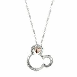 Disney's Mickey Mouse Two-Tone Crystal Head Necklace Two Tone -Disney Sales Store unnamed file 578