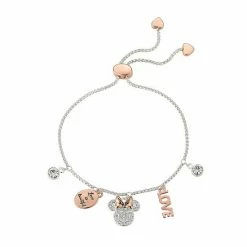 Disney's Minnie Mouse Two Tone Crystal Multi Charm Adjustable Bracelet 6 Disney's Minnie Mouse Two Tone Crystal Multi Charm Adjustable Bracelet -Disney Sales Store unnamed file 601