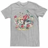 Disney Men's Mickey Classic Holiday Group Christmas Group Shot Tee Athletic Heather