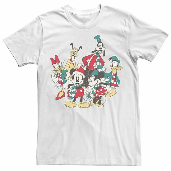 Disney Men's Mickey Classic Holiday Group Christmas Group Shot Tee Athletic Heather Disney Men's Mickey Classic Holiday Group Christmas Group Shot Tee Athletic Heather -Disney Sales Store unnamed file 616