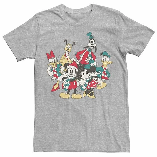 Disney Men's Mickey Classic Holiday Group Christmas Group Shot Tee Athletic Heather Disney Men's Mickey Classic Holiday Group Christmas Group Shot Tee Athletic Heather -Disney Sales Store unnamed file 618