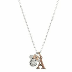 Disney Two-Tone 14k Rose Gold & Fine Silver Plated Crystal Minnie Mouse Initial Pendant Necklace Two Tone K 7 Disney Two-Tone 14k Rose Gold & Fine Silver Plated Crystal Minnie Mouse Initial Pendant Necklace Two Tone K -Disney Sales Store unnamed file 6316