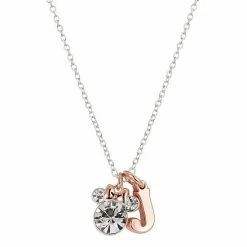 Disney Two-Tone 14k Rose Gold & Fine Silver Plated Crystal Minnie Mouse Initial Pendant Necklace Two Tone K 9 Disney Two-Tone 14k Rose Gold & Fine Silver Plated Crystal Minnie Mouse Initial Pendant Necklace Two Tone K -Disney Sales Store unnamed file 6318