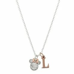 Disney Two-Tone 14k Rose Gold & Fine Silver Plated Crystal Minnie Mouse Initial Pendant Necklace Two Tone K 10 Disney Two-Tone 14k Rose Gold & Fine Silver Plated Crystal Minnie Mouse Initial Pendant Necklace Two Tone K -Disney Sales Store unnamed file 6319