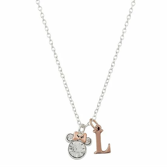 Disney Two-Tone 14k Rose Gold & Fine Silver Plated Crystal Minnie Mouse Initial Pendant Necklace Two Tone K Disney Two-Tone 14k Rose Gold & Fine Silver Plated Crystal Minnie Mouse Initial Pendant Necklace Two Tone K -Disney Sales Store unnamed file 6319