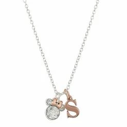 Disney Two-Tone 14k Rose Gold & Fine Silver Plated Crystal Minnie Mouse Initial Pendant Necklace Two Tone K 11 Disney Two-Tone 14k Rose Gold & Fine Silver Plated Crystal Minnie Mouse Initial Pendant Necklace Two Tone K -Disney Sales Store unnamed file 6320