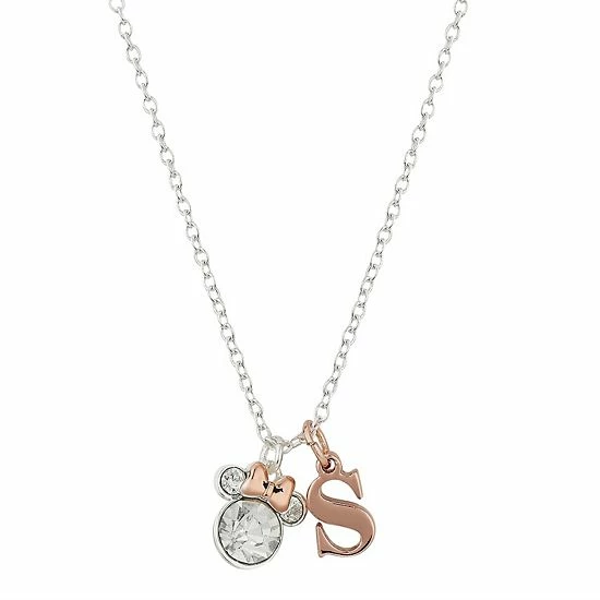 Disney Two-Tone 14k Rose Gold & Fine Silver Plated Crystal Minnie Mouse Initial Pendant Necklace Two Tone K Disney Two-Tone 14k Rose Gold & Fine Silver Plated Crystal Minnie Mouse Initial Pendant Necklace Two Tone K -Disney Sales Store unnamed file 6320