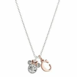 Disney Two-Tone 14k Rose Gold & Fine Silver Plated Crystal Minnie Mouse Initial Pendant Necklace Two Tone K 13 Disney Two-Tone 14k Rose Gold & Fine Silver Plated Crystal Minnie Mouse Initial Pendant Necklace Two Tone K -Disney Sales Store unnamed file 6322