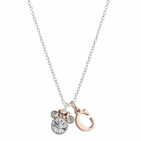 Disney Two-Tone 14k Rose Gold & Fine Silver Plated Crystal Minnie Mouse Initial Pendant Necklace Two Tone K Disney Two-Tone 14k Rose Gold & Fine Silver Plated Crystal Minnie Mouse Initial Pendant Necklace Two Tone K -Disney Sales Store unnamed file 6322