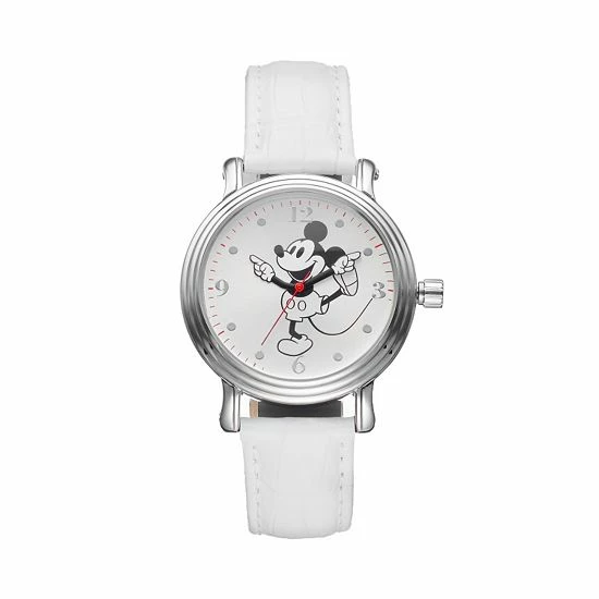 Disney's Mickey Mouse Women's Leather Watch White 7 Disney's Mickey Mouse Women's Leather Watch White - Image 5